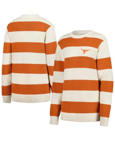 Uscape Apparel Men's And Women's Cream Texas Longhorns Renew Knit Stadium Sweater In Orange