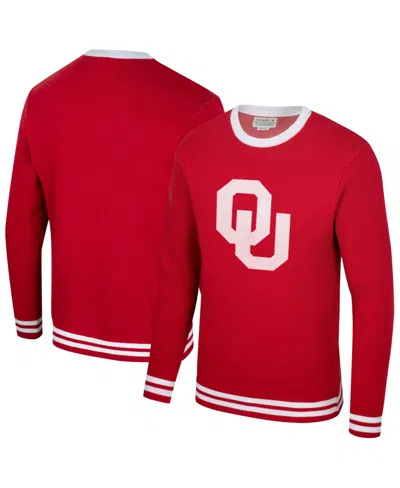 Uscape Apparel Men's And Women's Crimson Oklahoma Sooners Renew Knit Vintage Pullover Sweater