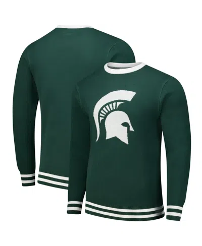 Uscape Apparel Men's And Women's Green Michigan State Spartans Renew Knit Vintage Pullover Sweater