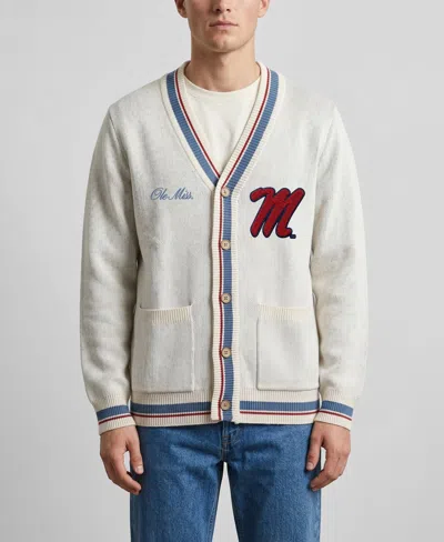Uscape Apparel Men's And Women's Natural Ole Miss Rebels Americana Striped Full-button Cardigan In Multi