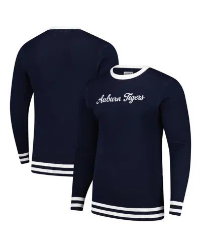 Uscape Apparel Men's And Women's Navy Auburn Tigers Renew Knit Vintage Pullover Sweater In Blue