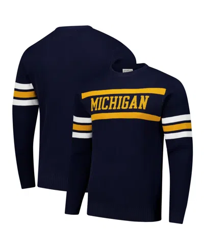Uscape Apparel Men's And Women's Navy Michigan Wolverines Renew Knit Vintage Pullover Sweater