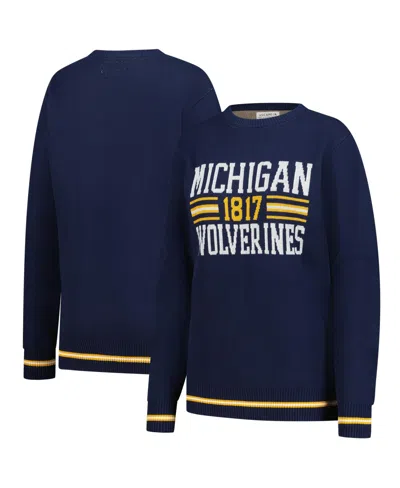 Uscape Apparel Men's And Women's Navy Michigan Wolverines Renew Knit Vintage Retro Sweater In Blue