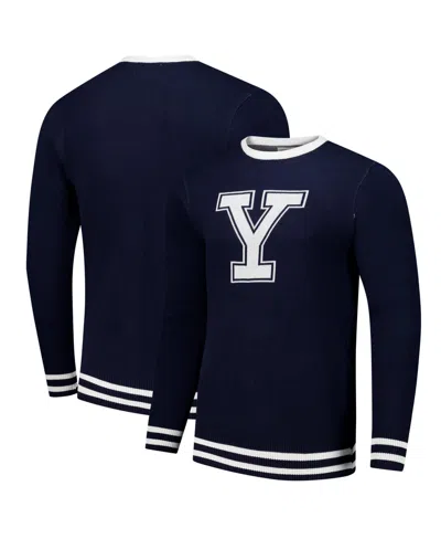 Uscape Apparel Men's And Women's Navy Yale Bulldogs Renew Knit Vintage Pullover Sweater In Blue