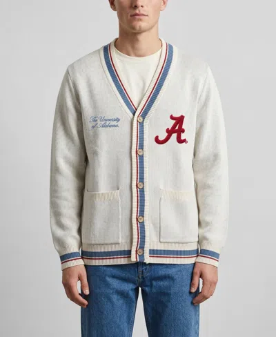 Uscape Apparel Men's And Women's  Natural Alabama Crimson Tide Americana Striped Full-button Cardigan In White