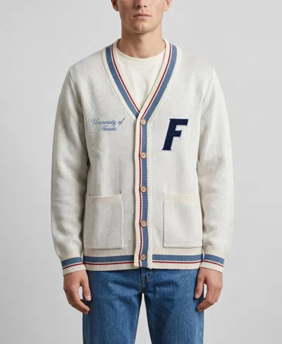 Uscape Apparel Men's And Women's  Natural Florida Gators Americana Striped Full-button Cardigan In White