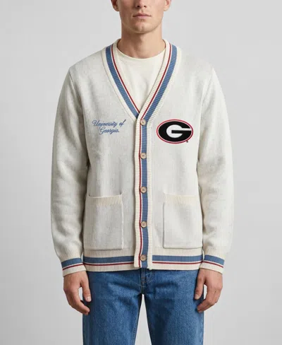 Uscape Apparel Men's And Women's  Natural Georgia Bulldogs Americana Striped Full-button Cardigan In Gray