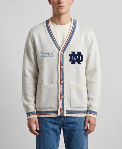 Uscape Apparel Men's And Women's  Natural Notre Dame Fighting Irish Americana Striped Full-button Car In White
