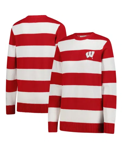 Uscape Apparel Men's And Women's White Wisconsin Badgers Renew Knit Stadium Sweater In Multi