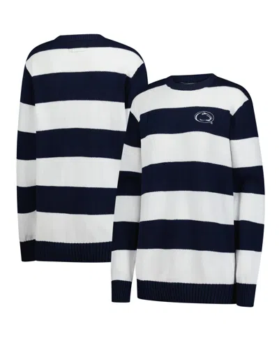 Uscape Apparel Men's And Women's White/navy Penn State Nittany Lions Renew Knit Stadium Sweater In Blue