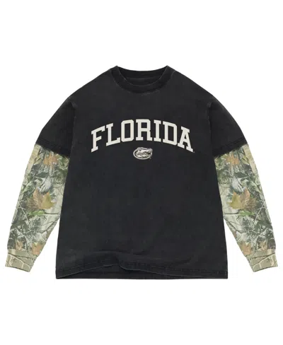 Uscape Apparel Men's Black/camo Florida Gators Back Bay Twofer Heavyweight Long Sleeve T-shirt