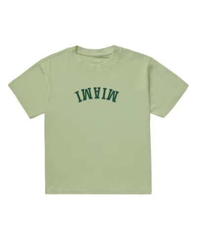 Uscape Apparel Men's Green Miami Hurricanes Upside Down Embroidered Vintage Heavyweight T-shirt