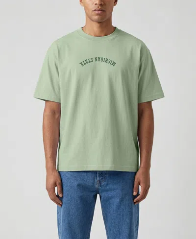 Uscape Apparel Men's Green Michigan State Spartans Upside Down Embroidered Vintage Heavyweight T-shirt