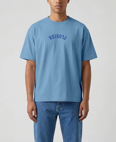 Uscape Apparel Men's Light Blue Florida Gators Upside Down Embroidered Vintage Heavyweight T-shirt