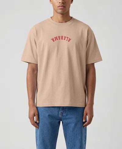 Uscape Apparel Men's Tan Alabama Crimson Tide Upside Down Embroidered Vintage Heavyweight T-shirt In Neutral