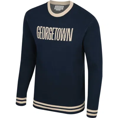 Uscape Apparel Unisex  Navy Georgetown Hoyas Renew Knit Vintage Pullover Sweater In Blue