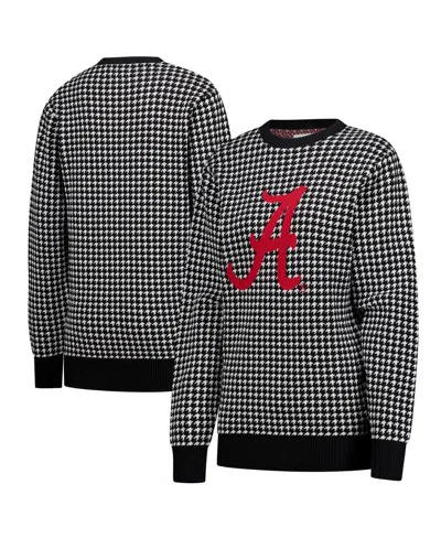 Uscape Apparel Women's Black Alabama Crimson Tide Renew Knit Vintage Houndstooth Sweater