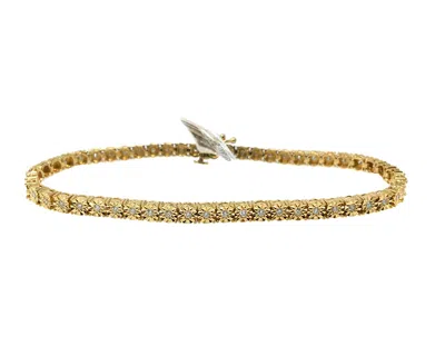 Pre-owned Usdiamondking 10k Yellow Gold Genuine .50ct Diamond 18k Polish Ladies 1 Row Tennis Bracelet In H-i