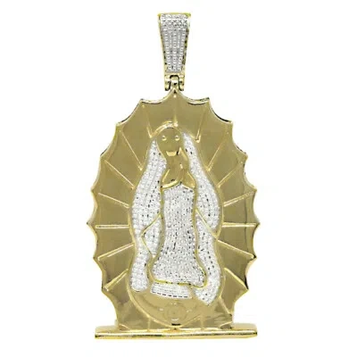 Pre-owned Usdiamondking Men's Classic Mother Merry .33ctw Genuine Real Diamond Medallion Pendant Charm In H-i