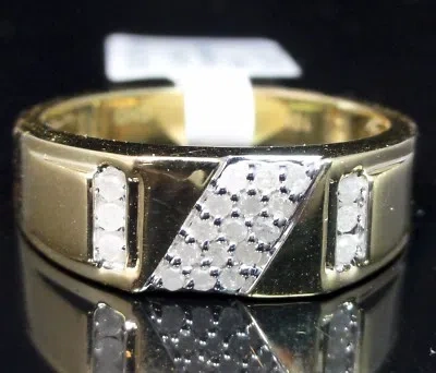 Pre-owned Usdiamondking Men's Designer 10k 100% Yellow Gold Genuine Real Diamond Ring Band 7mm Sz 10 In I-j