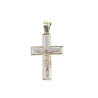 Pre-owned Usdiamondking Men Ladies 14k 100% Real Authentic Marked Gold Crucifix Cross Charm Pendant
