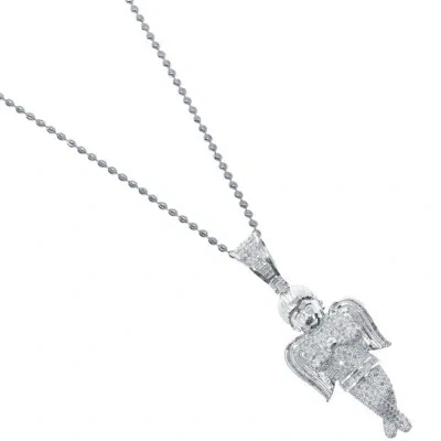 Pre-owned Usdiamondking Men's Ladies Real .90ct Genuine Diamond Angel Pendant Necklace Chain In H-i