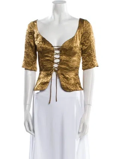 Pre-owned Usisi Sister Animal Print V-neck Crop Top W/ Tags In Multi