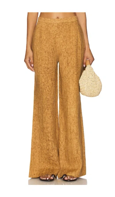 Usisi Sister Antonia Linen Trouser In Gold