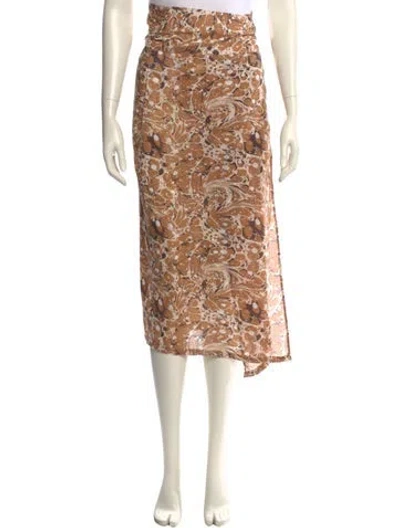 Pre-owned Usisi Sister Floral Print Midi Length Skirt In Multi