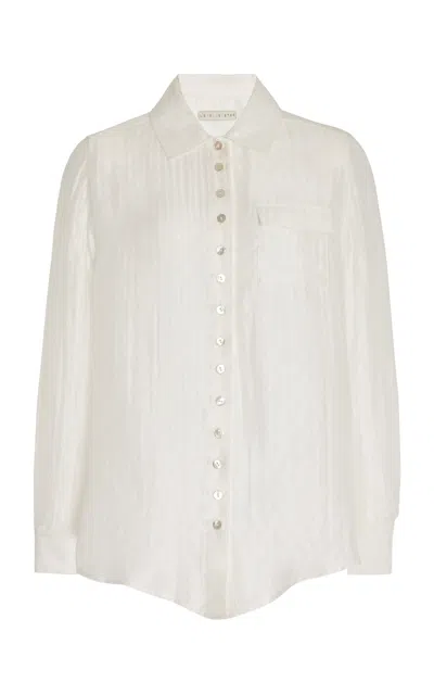 Usisi Sister Frida Linen-blend Shirt In White