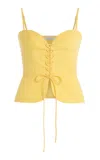 Usisi Sister Josie Linen-blend Top In Yellow