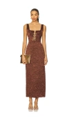 Usisi Sister Lauren Acetate Dress In Brown