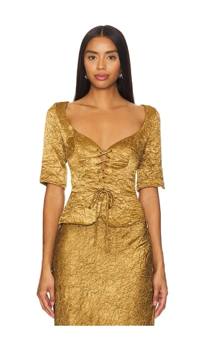 Usisi Sister Lena Top In Metallic Gold