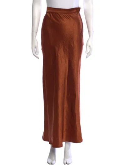 Pre-owned Usisi Sister Long Skirt In Brown/orange