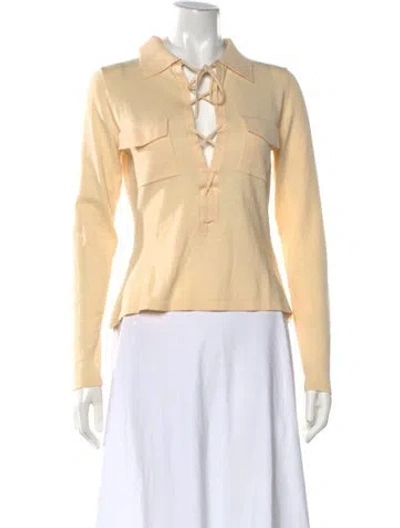 Pre-owned Usisi Sister Long Sleeve Polo W/ Tags In Yellow