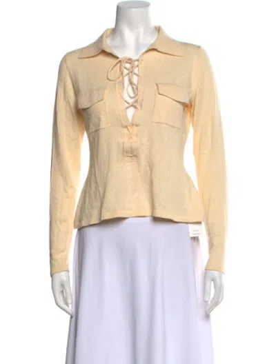 Pre-owned Usisi Sister Long Sleeve Top In Neutrals