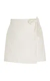 USISI SISTER STEPHANIE LINEN-BLEND MINI WRAP SKIRT