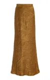 Usisi Sister Valentina Crinkled-jacquard Maxi Skirt In Gold