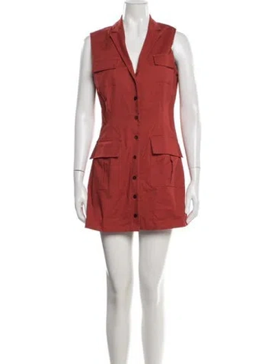 Pre-owned Usisi Sister V-neck Mini Dress In Orange
