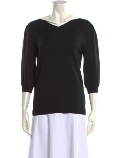 Pre-owned Usisi Sister V-neck Sweater In Black