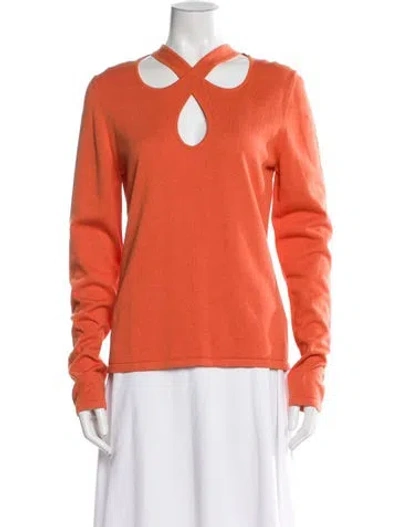 Pre-owned Usisi Sister V-neck Sweater In Orange