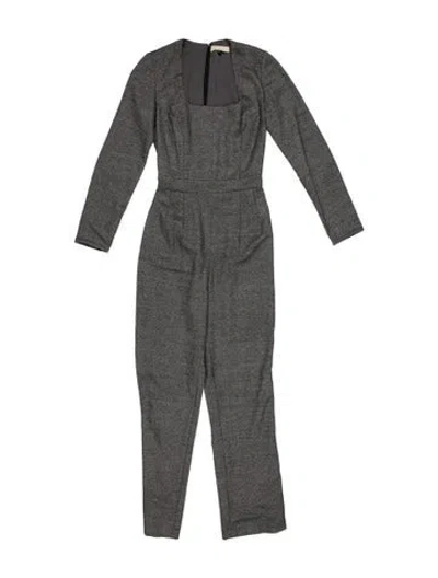 Pre-owned Usisi Sister Wool V-neck Jumpsuit In Gray