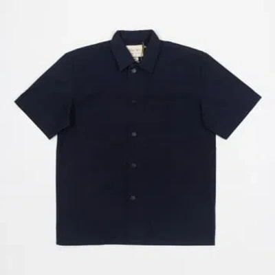 Uskees Lightweight Short Sleeve Overshirt In Navy In Blue