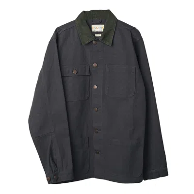 Uskees Men's Black Canvas Chore Jacket - Charcoal