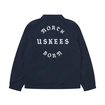 Uskees Men's Blue Coach Jacket - Navy