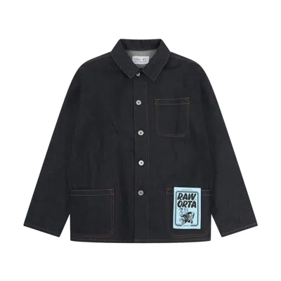 Uskees Men's Blue Overshirt - Raw Orta Denim