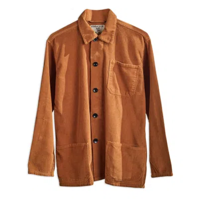 Uskees Men's Brown 3001 Buttoned Cord Overshirt - Tan