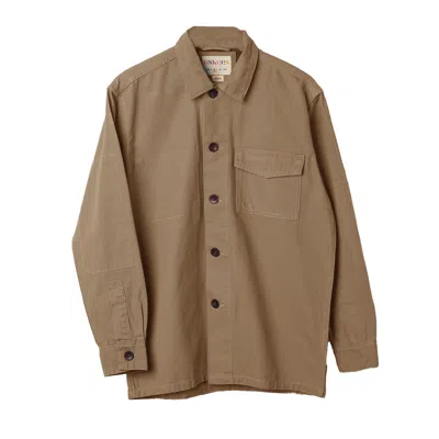 Uskees Men's Brown Buttoned Workshirt - Khaki