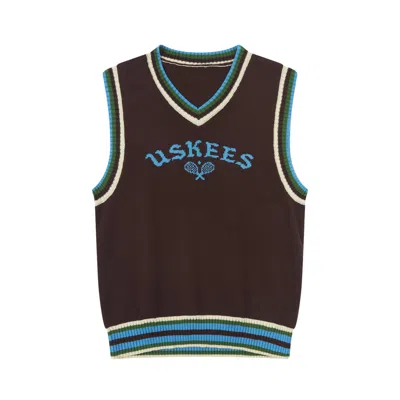 Uskees Men's Brown Racquet Club Tank Top - Sepia