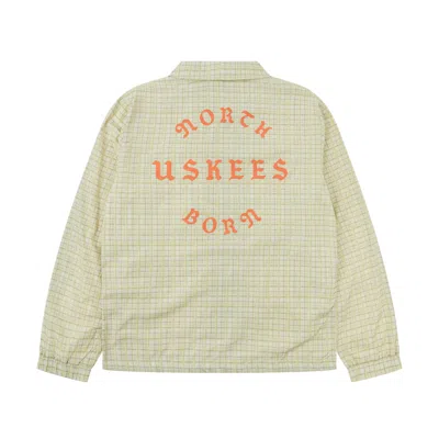 Uskees Men's Coach Jacket - Pastel Yellow Check